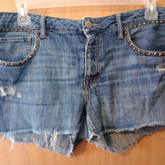 Studded Blue Denim Shorts - Picture 2 of 13